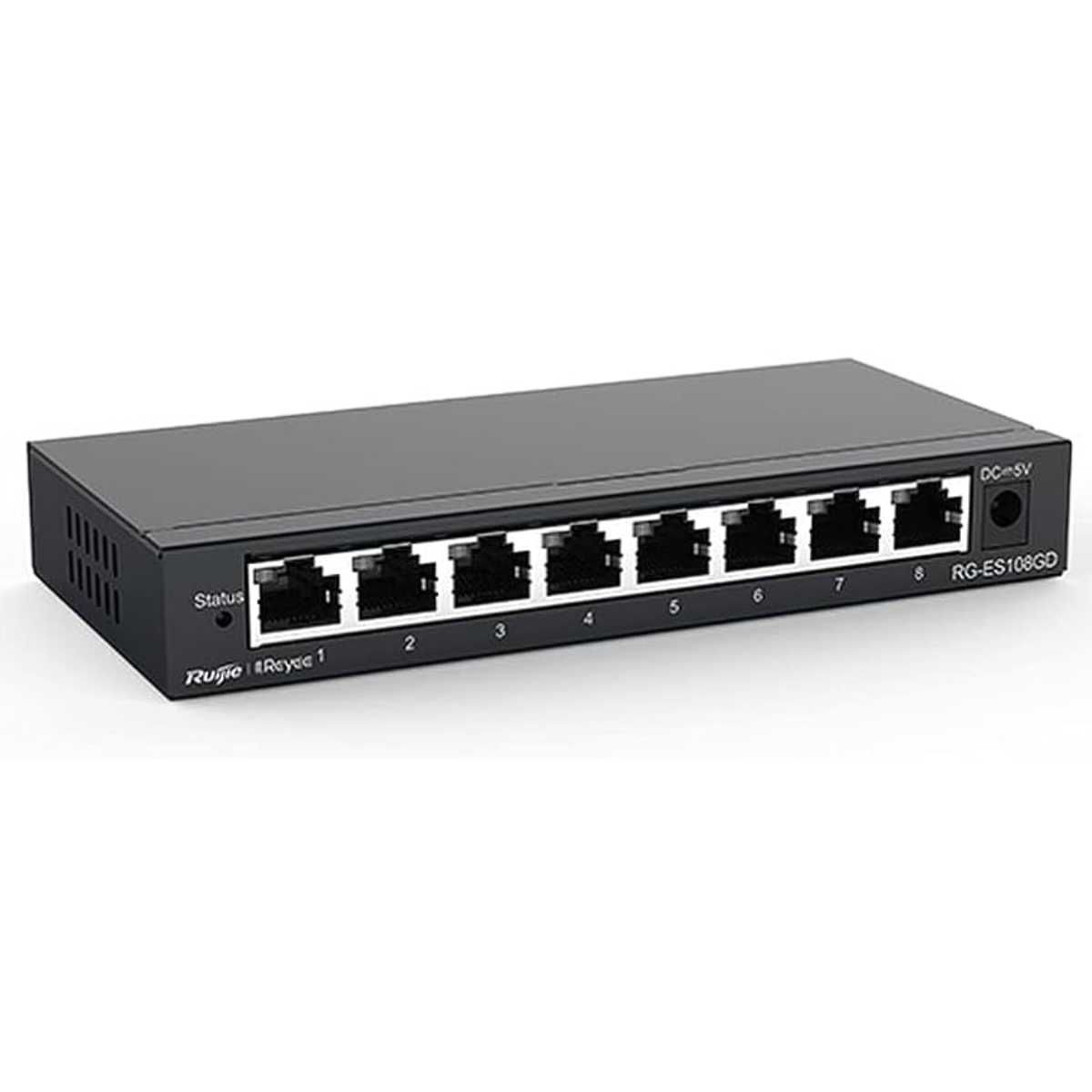 REYEE RG-ES108GD 8 PORT 10/100/1000 GİGABİT TAK ÇALIŞTIR METAL SWITCH