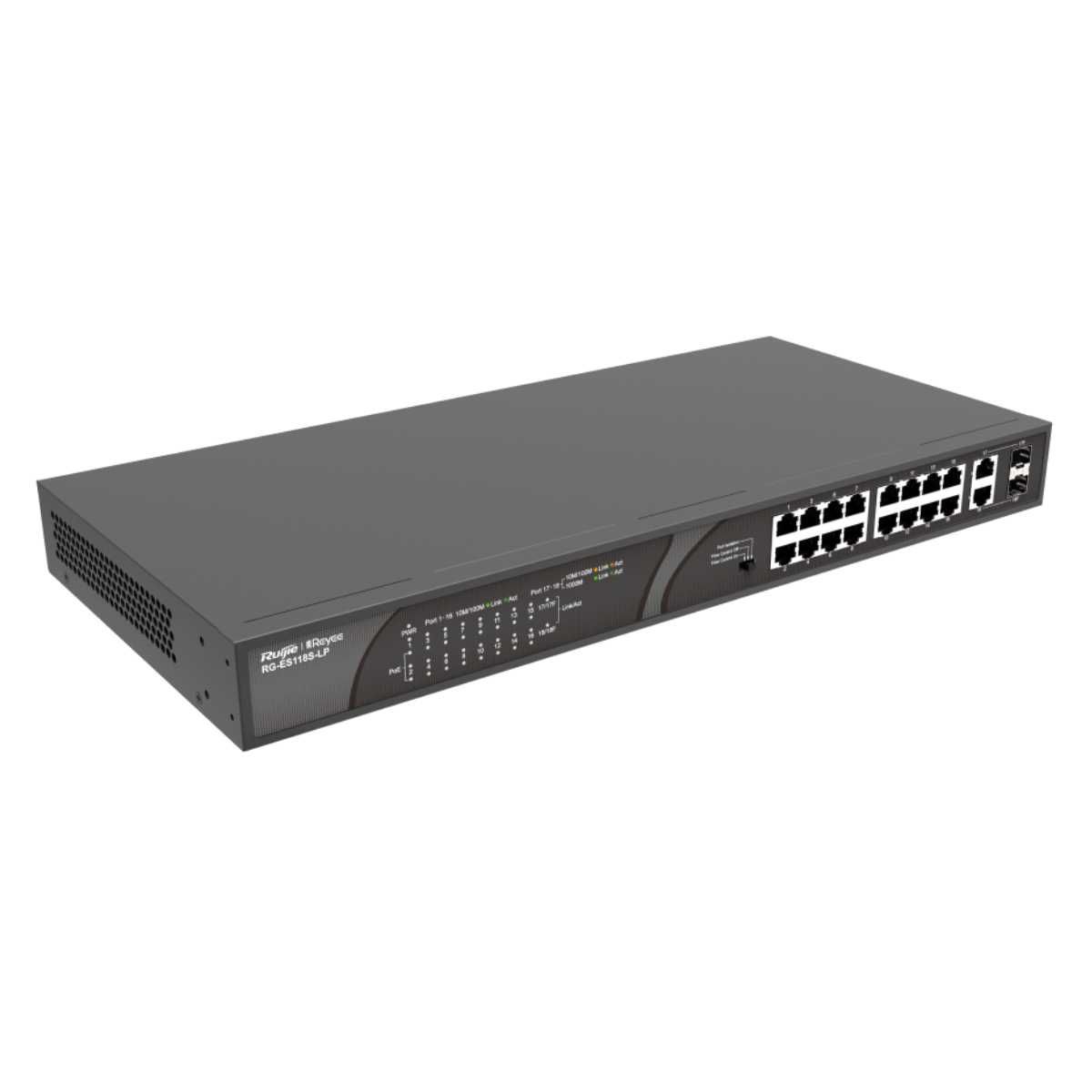 REYEE RG-ES118S-LP 16 PORT 10/100 POE 2X1G SFP 120 WATT POE YÖNETİLEMEZ SWITCH