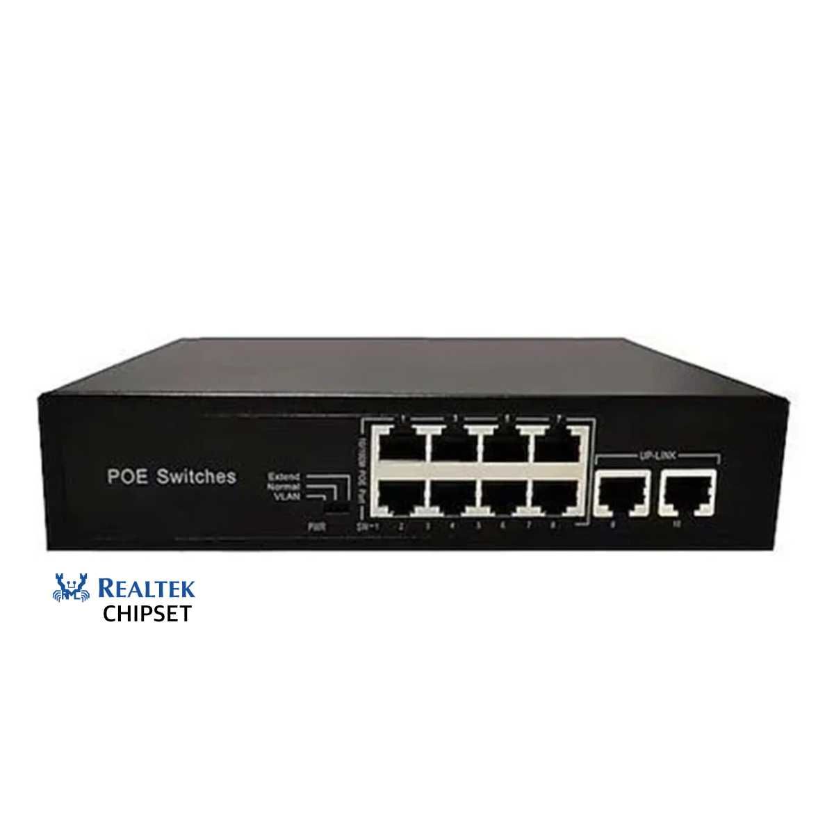 ODS R-8P2U 8 PORT POE SWITCH + 2 UPLINK 10/100/1000 120 WATT