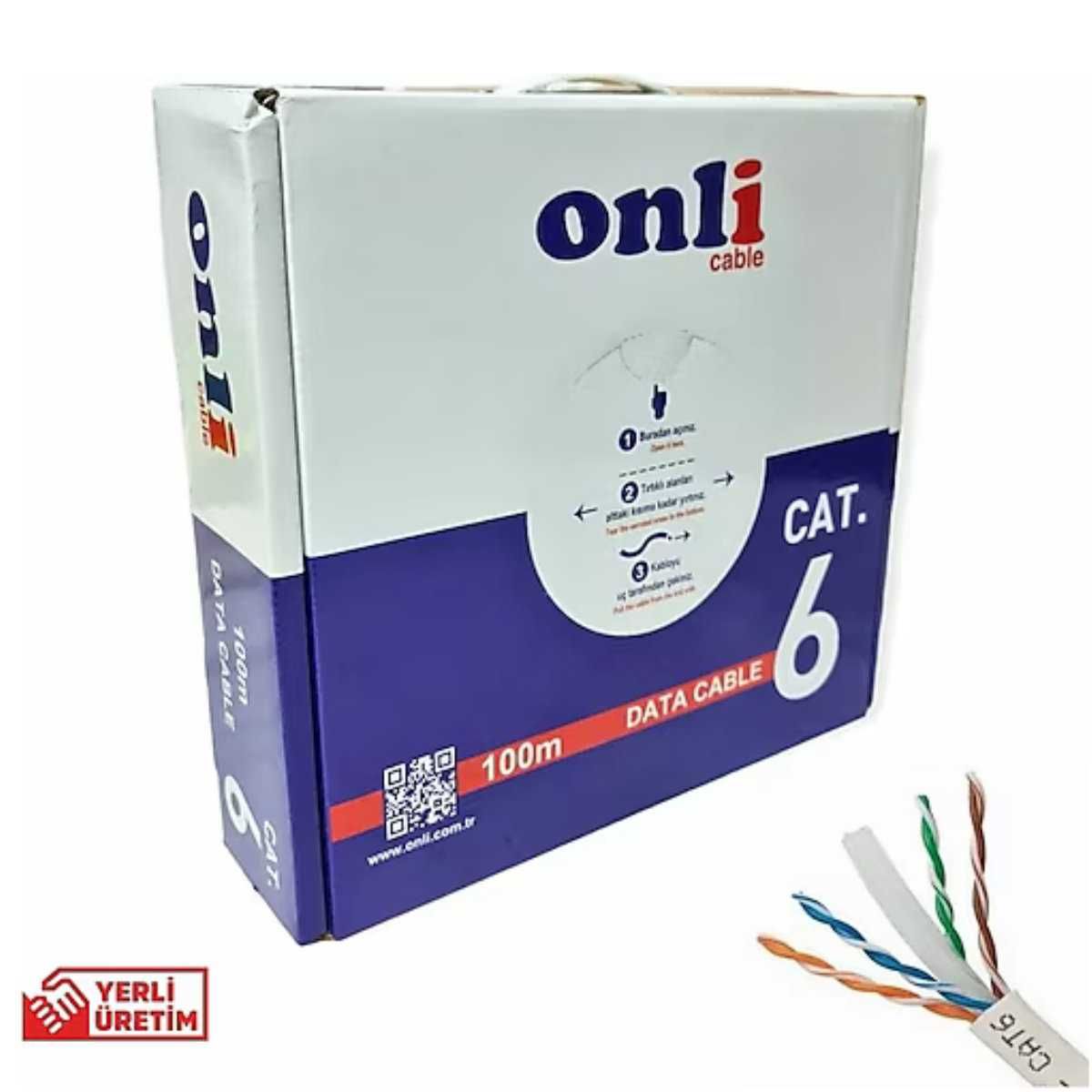 ONLİ CAT6 UTP 23 AWG DATA KABLOSU 100 METRE KUTU