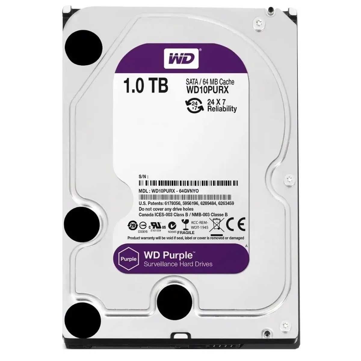 WD PURPLE 1 TB 7/24 GÜVENLİK DİSKİ DİSTRİBÜTÖR GARANTİLİ