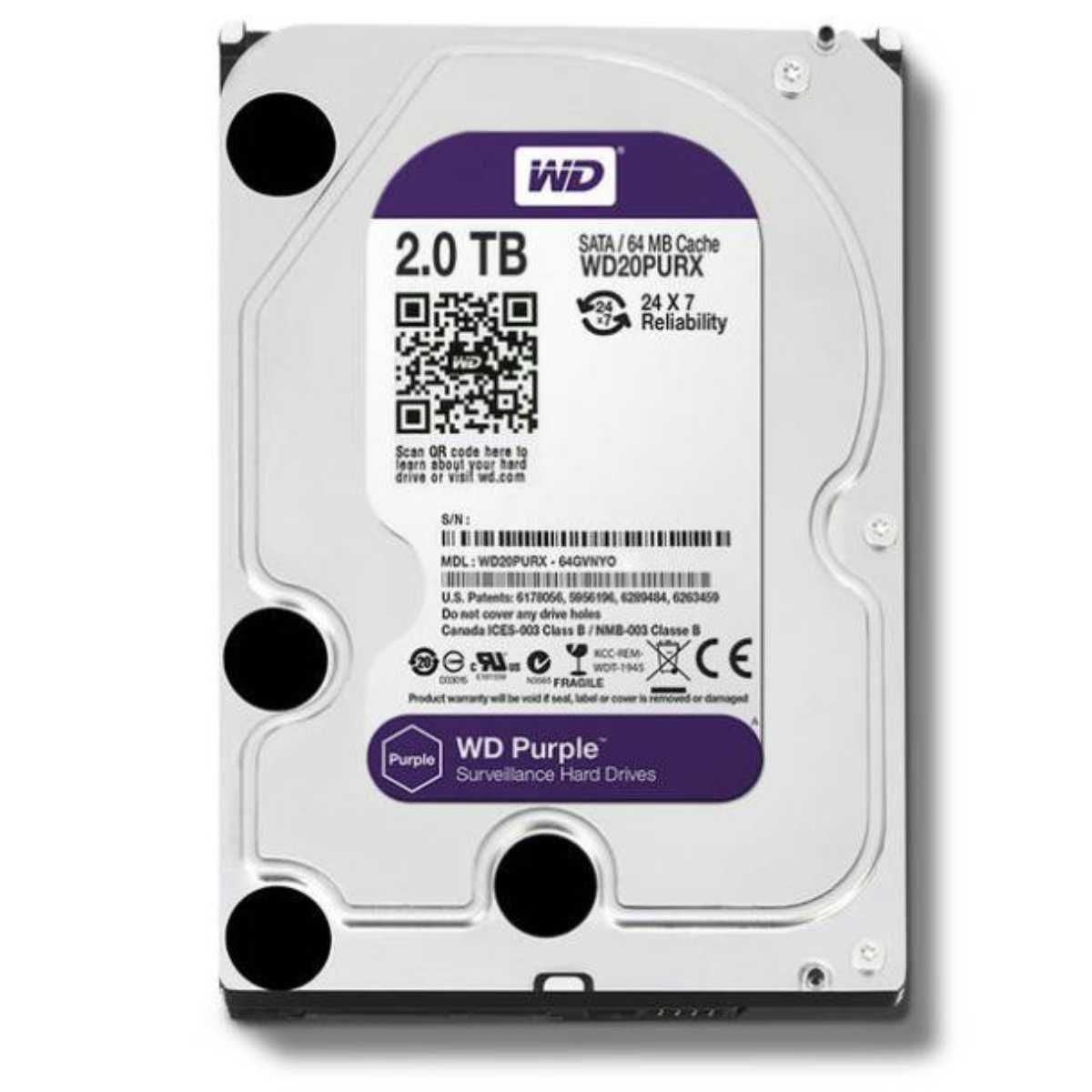 WD PURPLE 2 TB 7/24 GÜVENLİK DİSKİ DİSTRİBÜTÖR GARANTİLİ