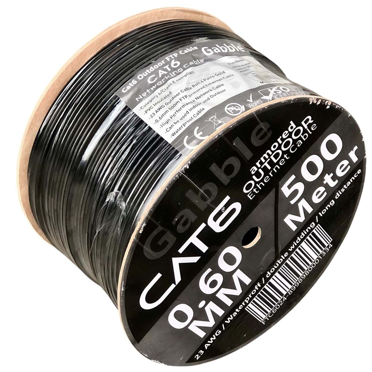 GABBLE CAT6 FTP 0.60MM DIŞ ORTAM DATA KABLOSU CCA 500MT SİYAH