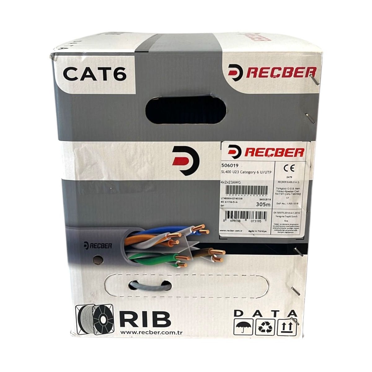 REÇBER SL400 CAT6 U/UTP 4X2X23AWG 305MT. KUTU KABLO