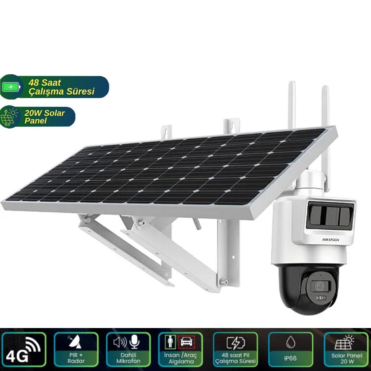 HIKVISION DS-2DE2C400IWG-K/4G/C09S20 4MP PRO 4G SOLAR PT KAMERA