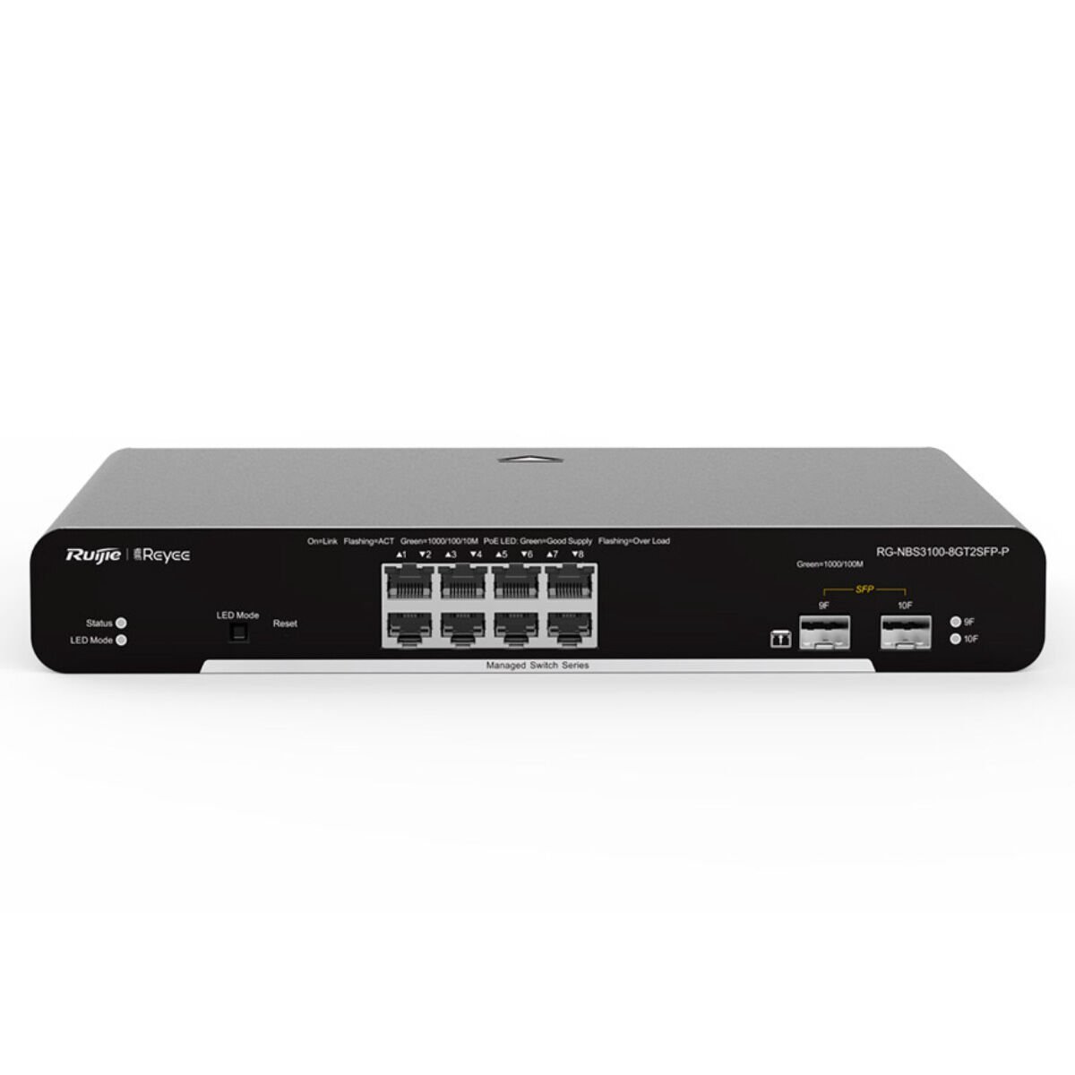 REYEE RG-NBS3100-8GT2SFP-P 8 PORT GIGABIT POE 125W 2 SFP YÖNETİLEBİLİR L2 SWITCH