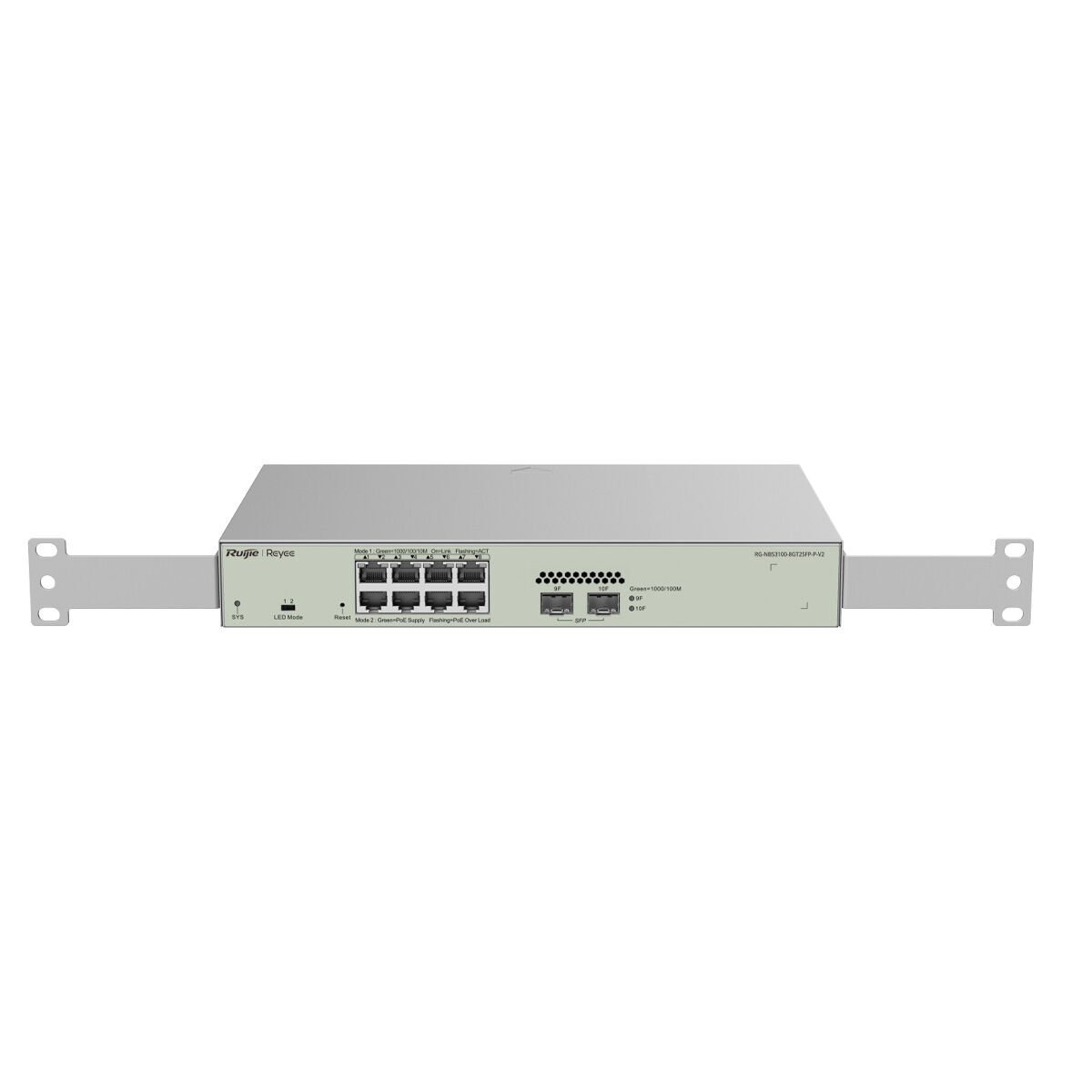 REYEE RG-NBS3100-8GT2SFP-P 8 PORT GIGABIT POE 125W 2 SFP YÖNETİLEBİLİR L2 SWITCH