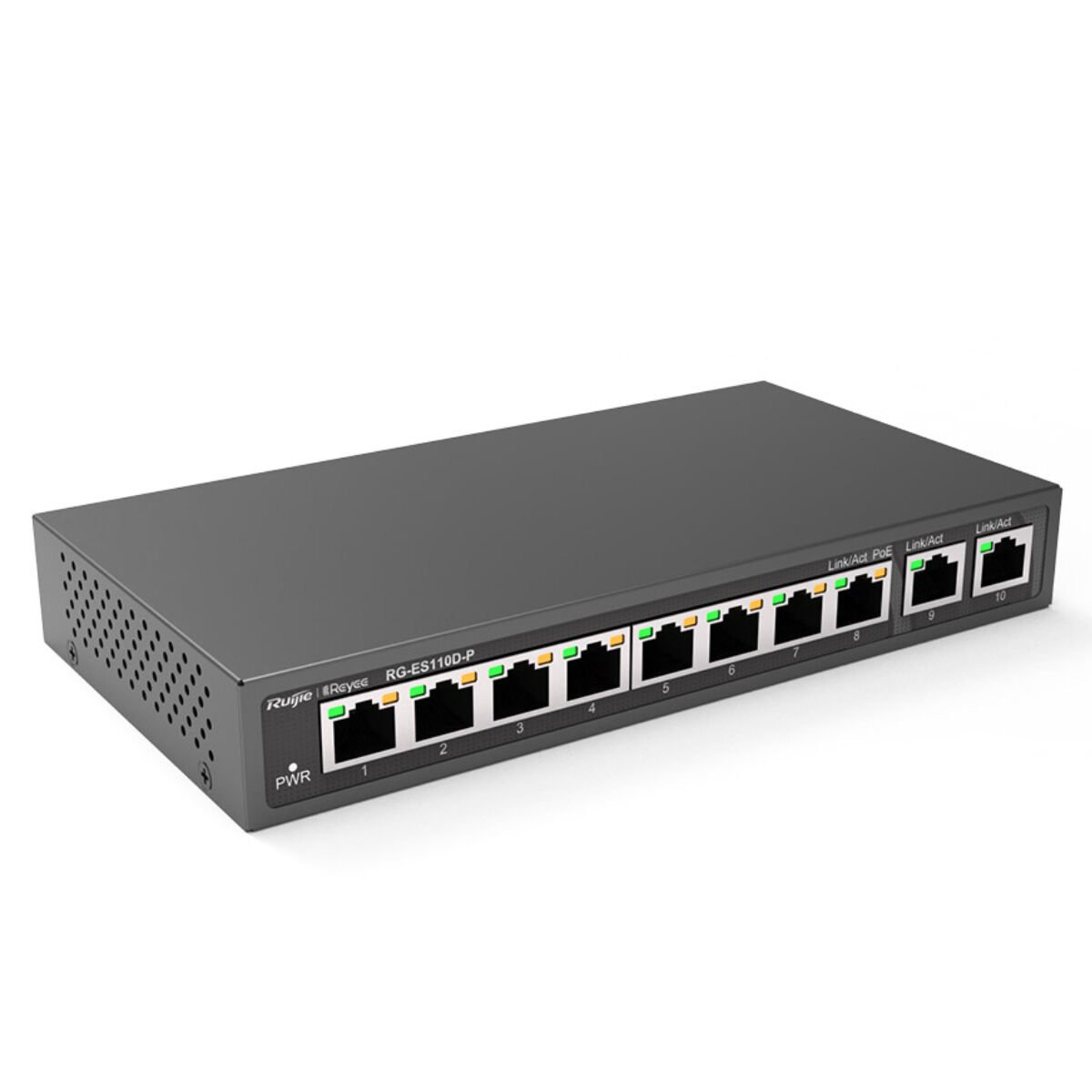 REYEE RG-ES110D-P 8 PORT 10/100 POE 110W 2 GIGABIT UPLINK YÖNETİLEMEZ SWITCH